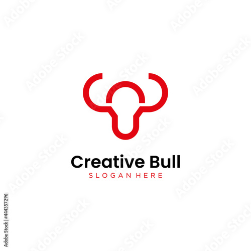 Free Download creative bull logo design inspiration. Hefty. With a minimalist and elegant style - GFXLoad