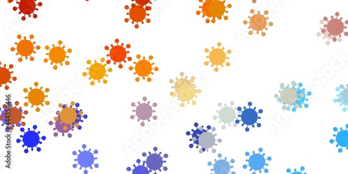 Light blue, yellow vector texture with disease symbols.