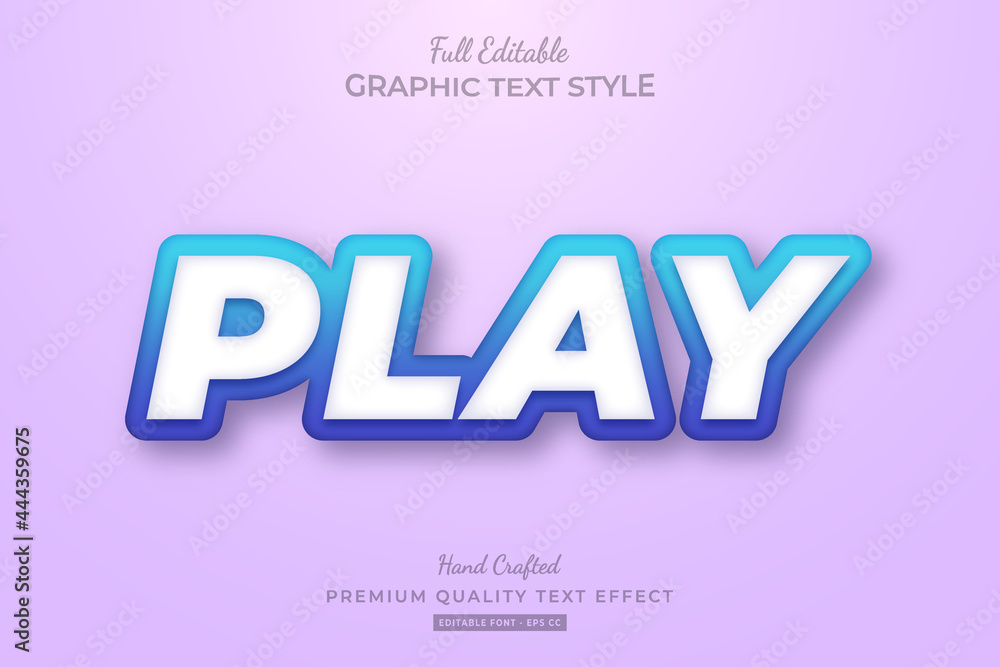 Play Gradient Blue premium text effect editable