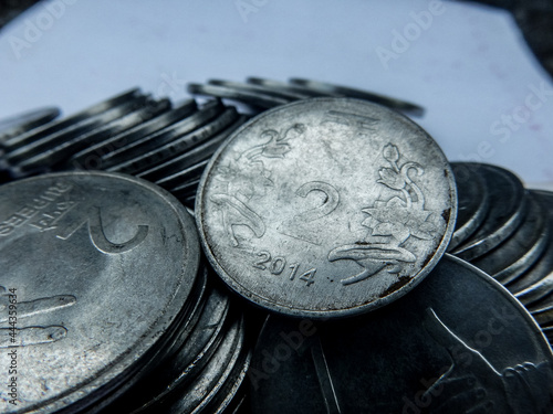 coins on a isolated white