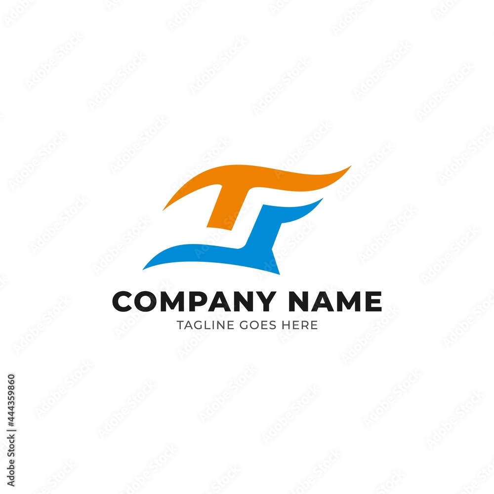 Fototapeta premium T S logo vector abstract illustration.