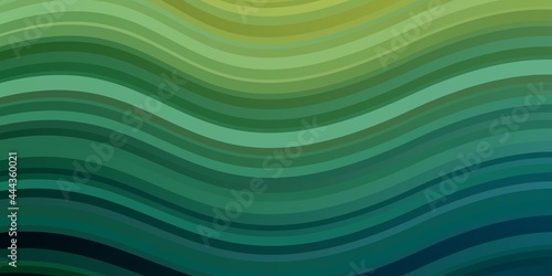 Light Green  Yellow vector background with bent lines.