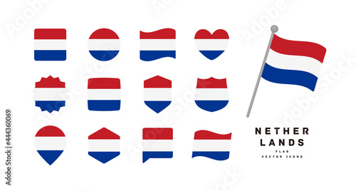 Dutch netherland flag icon set vector illustration