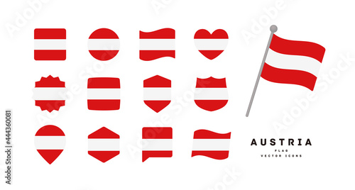 Austria flag icon set vector illustration