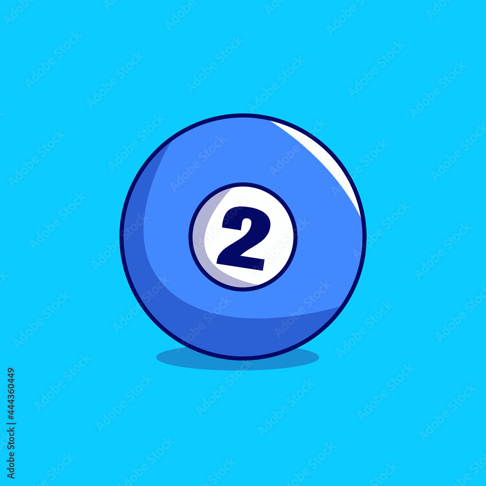 Billiard blue two ball. Isolated on blue background Billiard blue two ball. Isolated on blue background