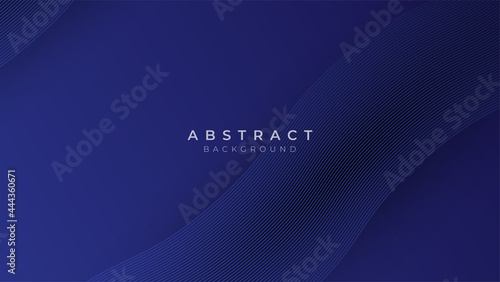 3D modern wave curve abstract presentation background. Luxury paper cut background. Abstract decoration, golden pattern, halftone gradients, 3d Vector illustration. Dark blue background