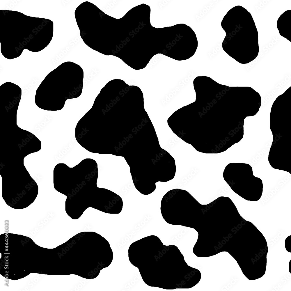 Watercolor hand drawn seamless cow print fabric pattern, black white monochrome colors. Cowboy cow girl western background illustration design, milk organic animal skin farm wallpaper. Watercolor hand drawn seamless cow print fabric pattern, black white monochrome colors. Cowboy cow girl western background illustration design, milk organic animal skin farm wallpaper.