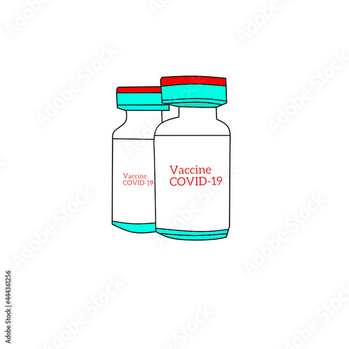 covid-19 vaccine medicine bottle graphic design vector illustration