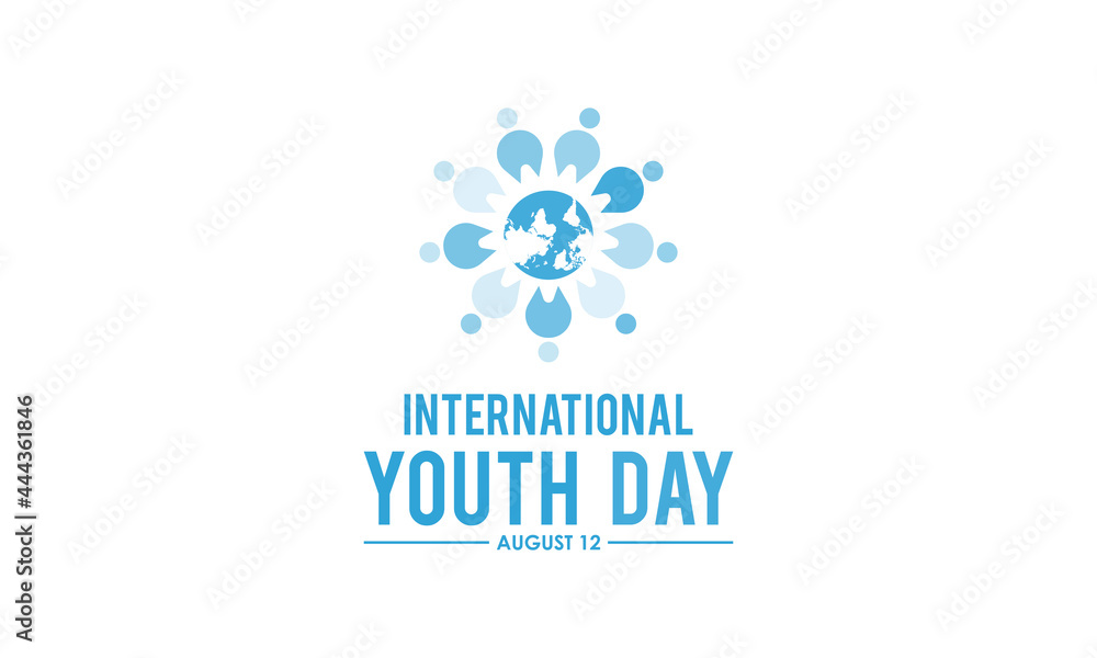 International youth day observed on august every year. Banner, poster, card, background design. Cultural and legal issues surrounding youth.