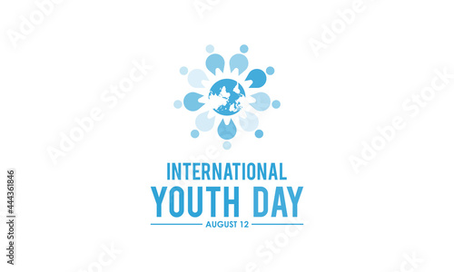 International youth day observed on august every year. Banner, poster, card, background design. Cultural and legal issues surrounding youth.