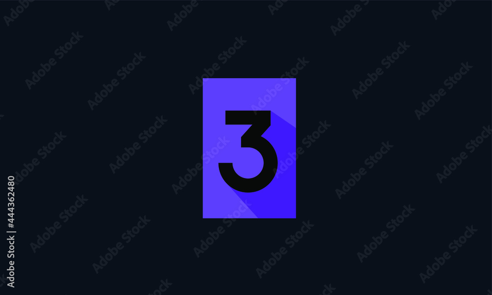 Purple Unique Modern Number 3 Square Logo Purple Unique Modern Number 3 Square Logo