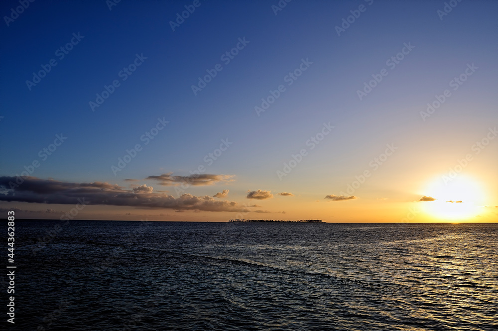 A beautiful sunset on the sea