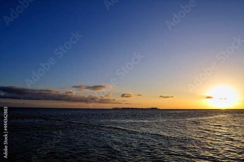 A beautiful sunset on the sea