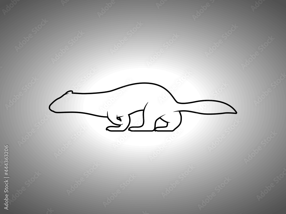 Weasel Silhouette. Isolated Vector Animal Template for Logo Company, Icon, Symbol etc Weasel Silhouette. Isolated Vector Animal Template for Logo Company, Icon, Symbol etc