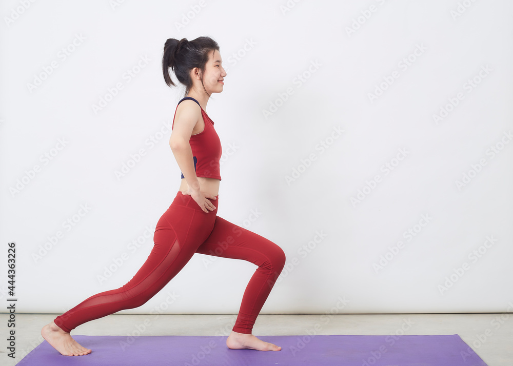 Fototapeta premium Full shot woman yoga pose