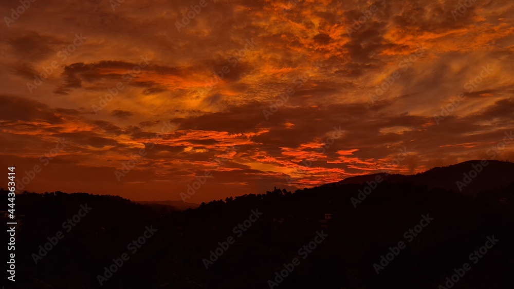 sunset over the mountains