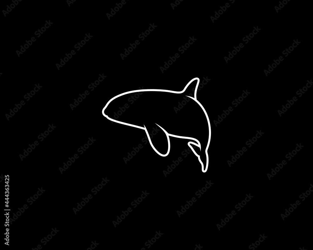 Whale Silhouette. Isolated Vector Animal Template for Logo Company, Icon, Symbol etc Whale Silhouette. Isolated Vector Animal Template for Logo Company, Icon, Symbol etc