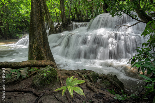 Huai Mae Khamin Waterfall  the most popular attraction at Khuean Srinagarindra National Park in Kanchanaburi Province in Thailand. Taken at 7th level of waterfall.