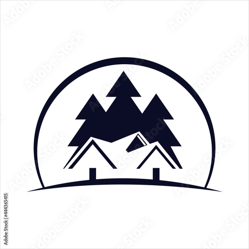 simple creative vector pine estate logo design