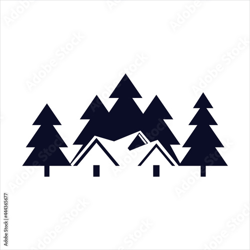 Fototapeta Naklejka Na Ścianę i Meble -  simple creative vector pine estate logo design