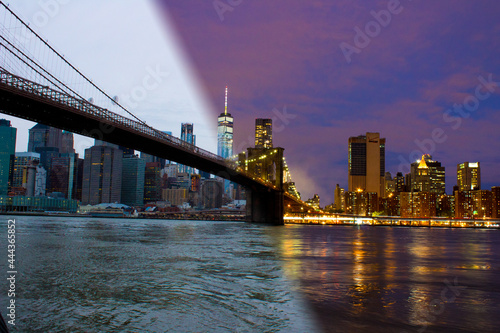 Brooklyn Bridge Defocused Day Night