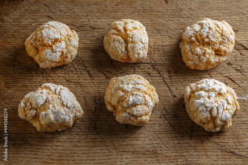 Quadro em tela Homemade cookies on a table with a linen tablecloth