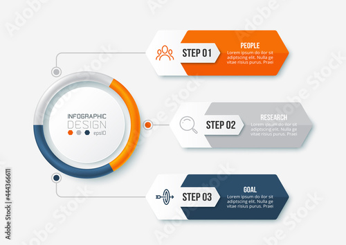 Business concept infographic template with diagram.