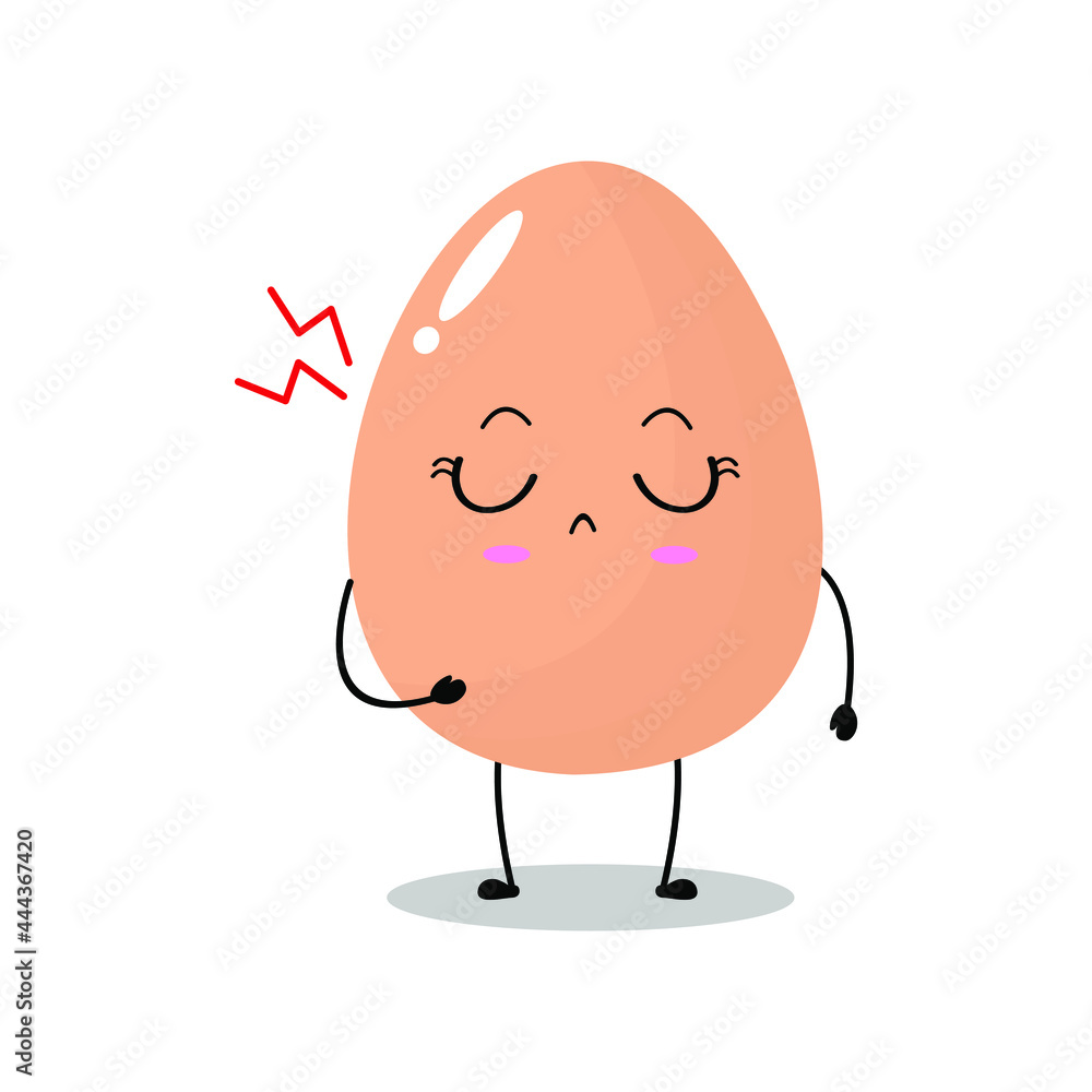Vector illustration of egg character with cute expression, sad, upset, angry ,easter egg isolated on white background, simple minimal style, boiled egg for mascot collection, emoticon Vector illustration of egg character with cute expression, sad, upset, angry ,easter egg isolated on white background, simple minimal style, boiled egg for mascot collection, emoticon