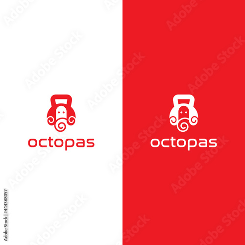 fitness logo octopus gym fitness logo design