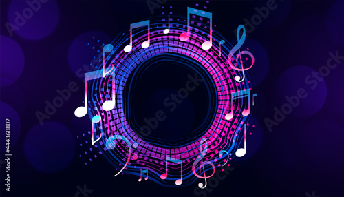 musical notes frame with text space