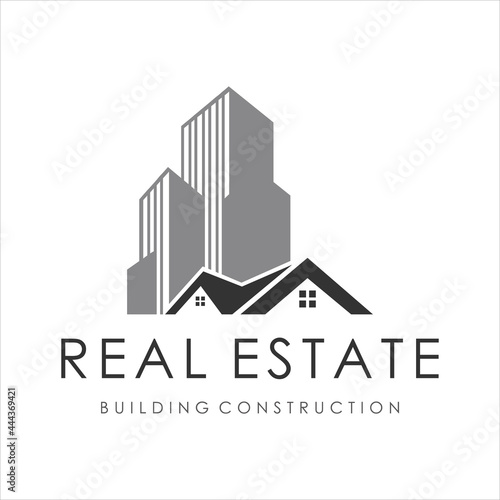 real estate building construction logo design vector.