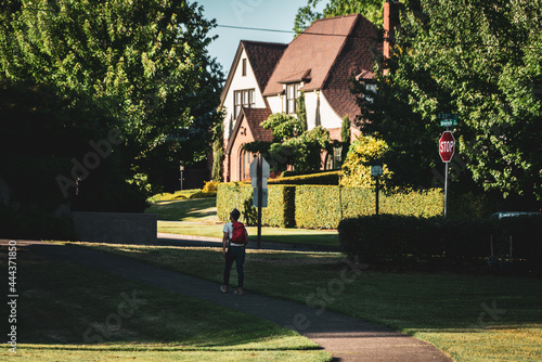 person walking in the park
