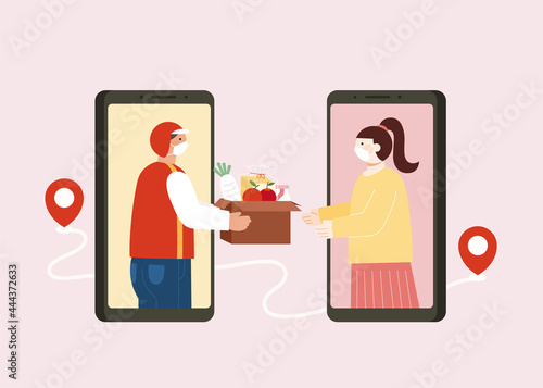 Groceries delivery via online order
