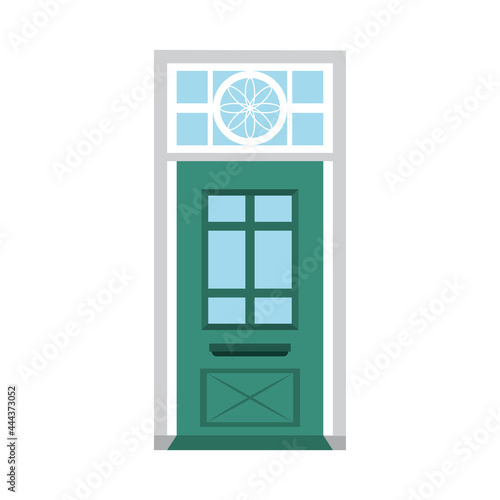 closed front green door