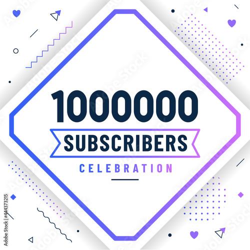 Thank you 1000000 subscribers, 1M subscribers celebration modern colorful design.