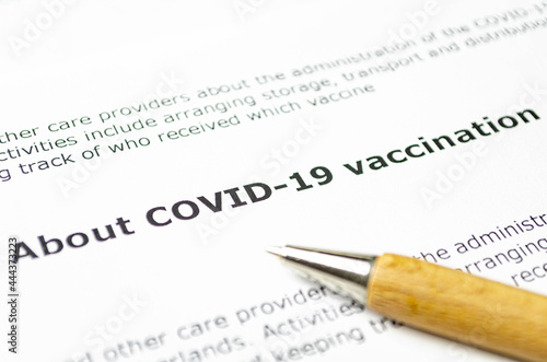 About COVID-19 vaccination with wooden pen