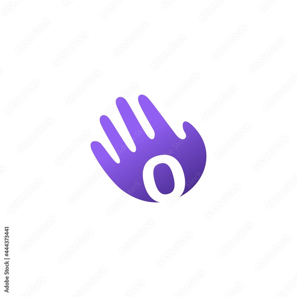 number zero 0 hand palm hello logo vector icon illustration number zero 0 hand palm hello logo vector icon illustration