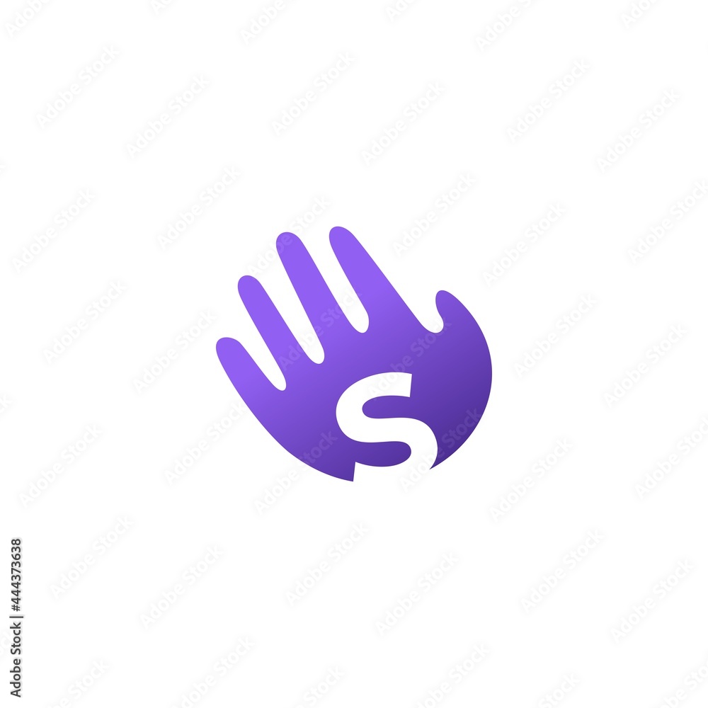 s letter hand palm hello logo vector icon illustration s letter hand palm hello logo vector icon illustration