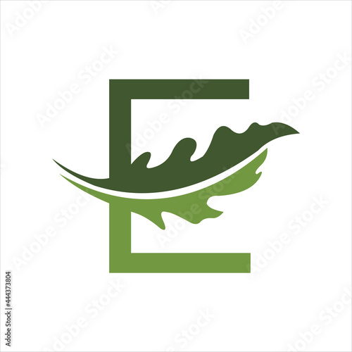 simple creative vector initial e oak logo design