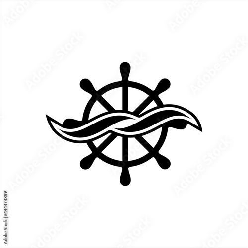 modern new sea ship wheel logo design