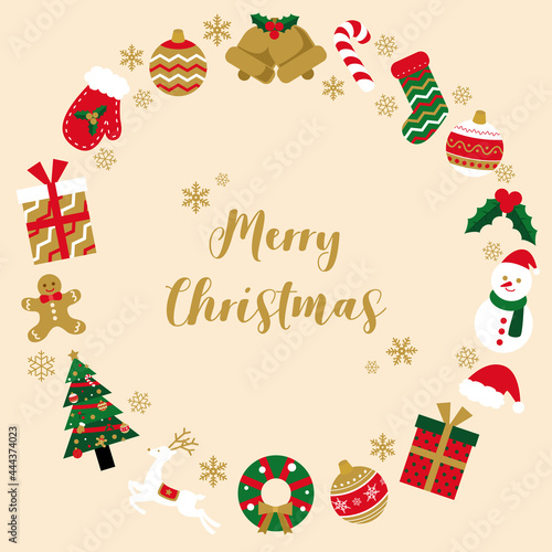 クリスマスのフレームのベクターイラスト(アイコン,シームレス)	