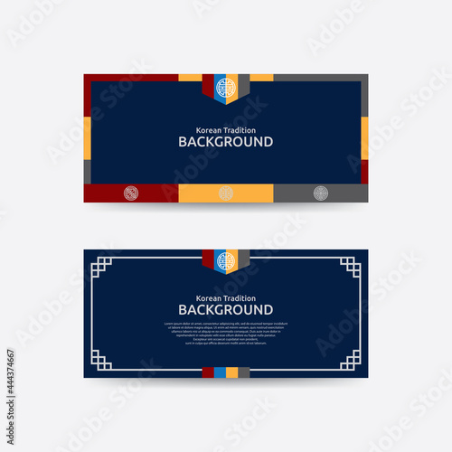 Oriental Frame and background design template isolated on white background
