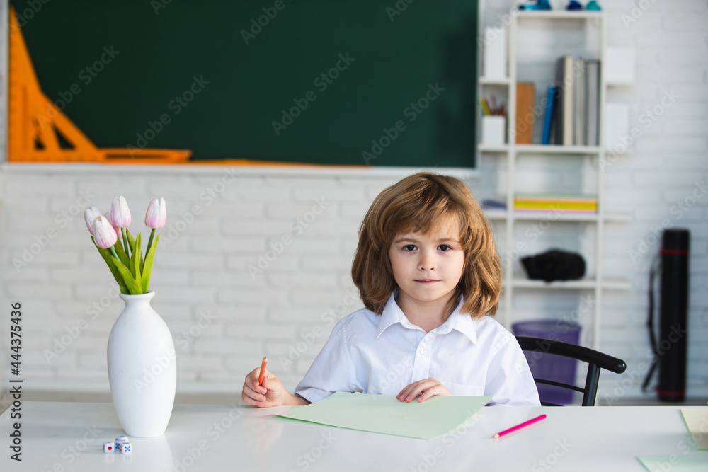 Kids in classroom at school. Education and learning for child. Kids in classroom at school. Education and learning for child.