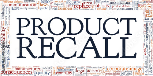 Product recall vector illustration word cloud isolated on a white background.