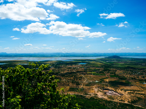 View from the mountain at the reservoir