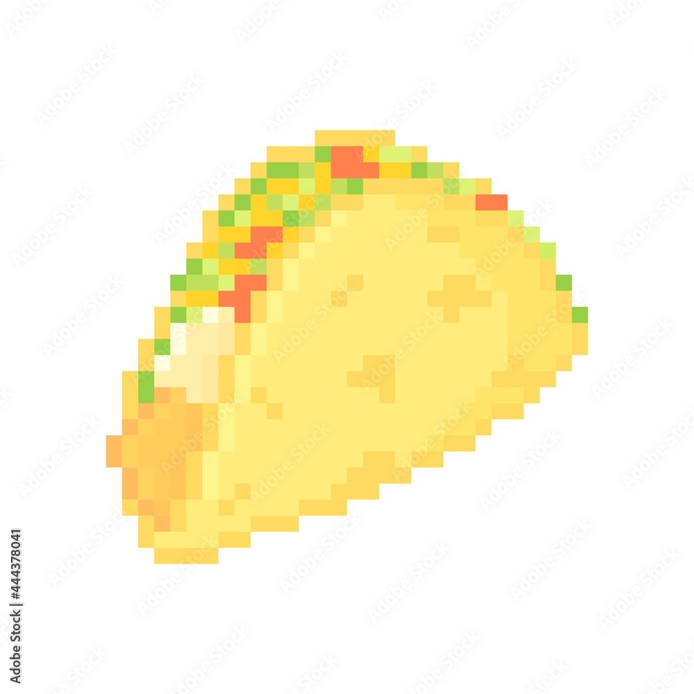 illustration vector graphic of pixelated taco illustration vector graphic of pixelated taco