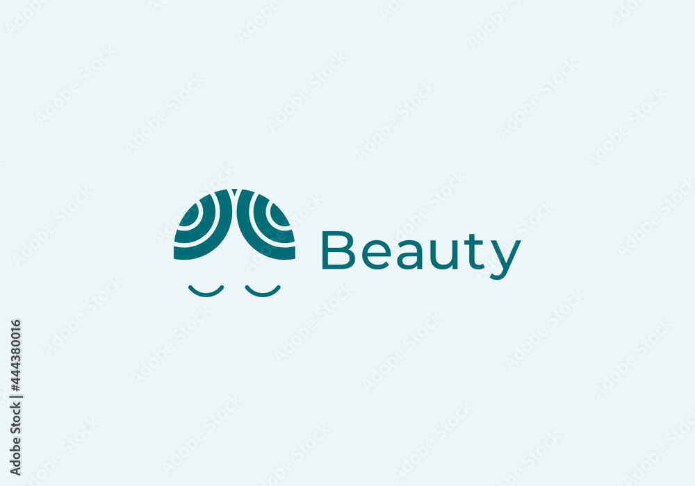 Obraz premium women logo with blindfolding. beauty care, skin care, health care, yoga.