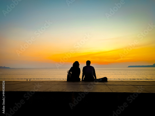 couple watching the sunset