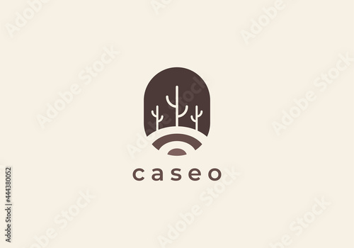 Cactus logo design badges vector Illustrations
