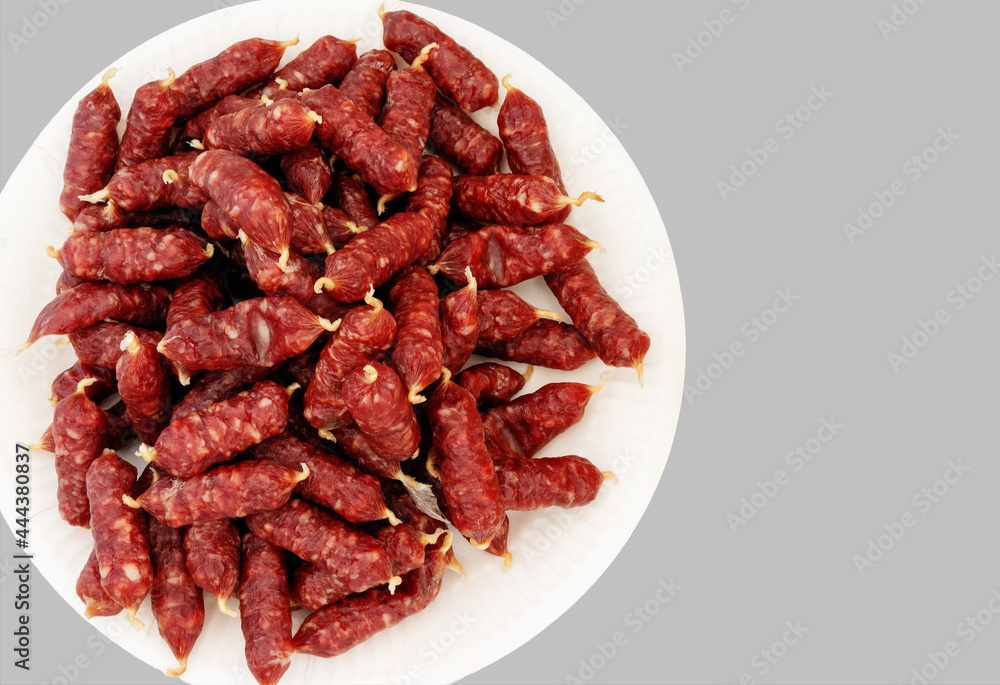 Mini sausages on a plate Mini sausages on a plate